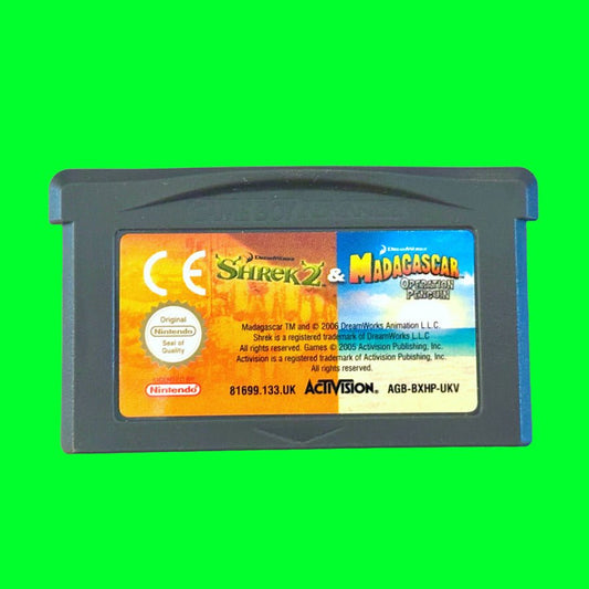 Shrek 2 + Madagaskar: Operation Penguin (Gameboy Advance) - PopCultGang