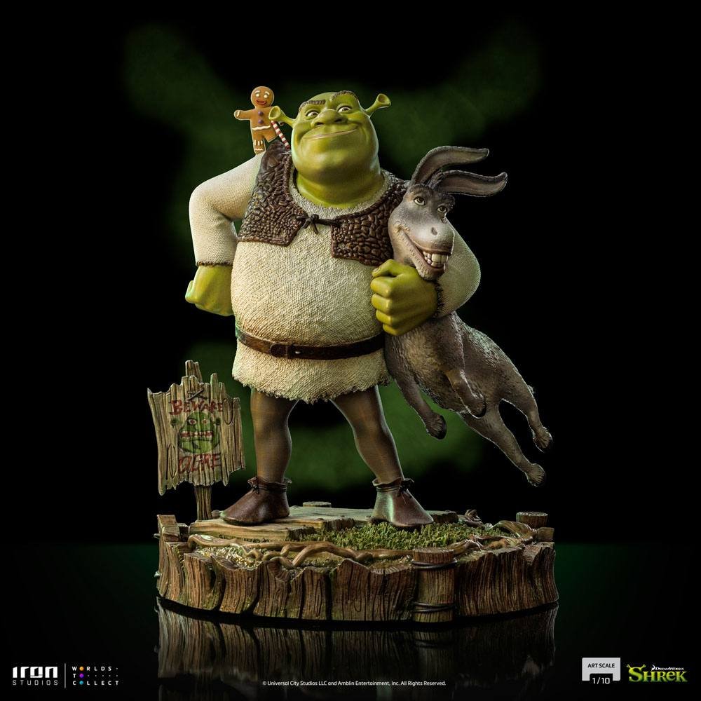 Shrek Deluxe Art Scale Statue 1/10 Shrek, Donkey and The Gingerbread Man 26 cm - PopCultGang