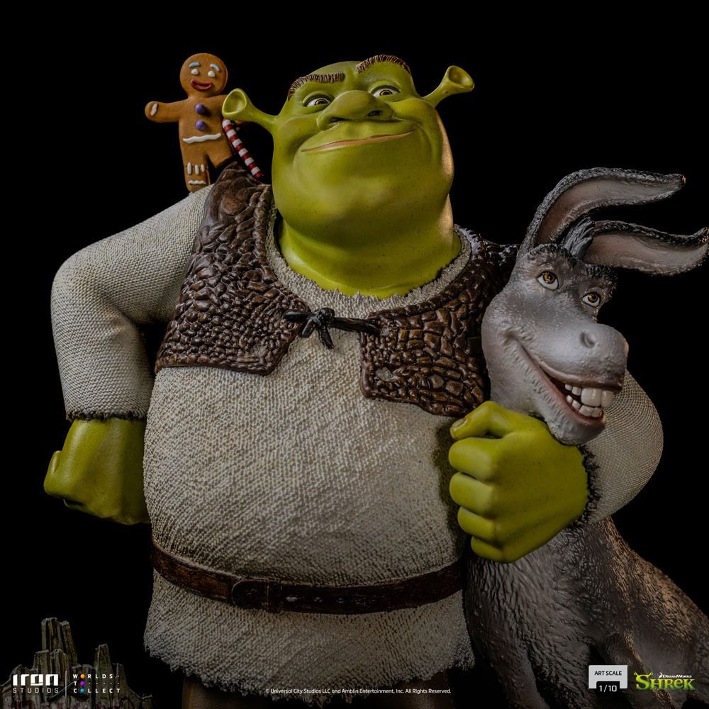 Shrek Deluxe Art Scale Statue 1/10 Shrek, Donkey and The Gingerbread Man 26 cm - PopCultGang