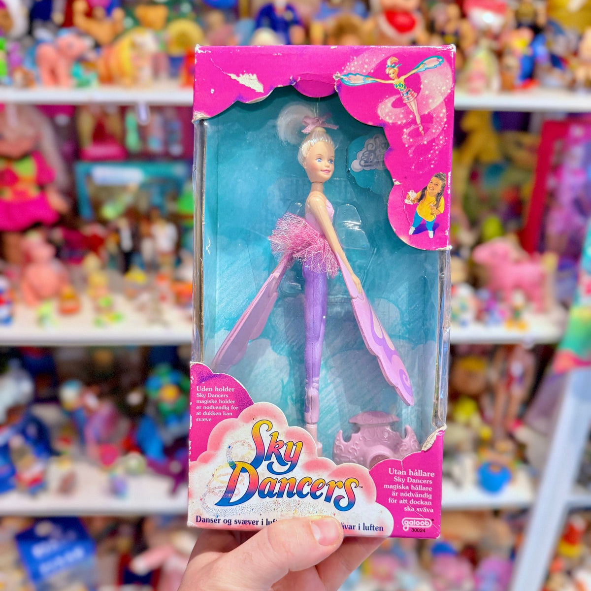 Sky Dancers: Pink/Purple "Star Shimmer" Sky Dancer Doll (new in box, Galoob, 90s) - PopCultGang