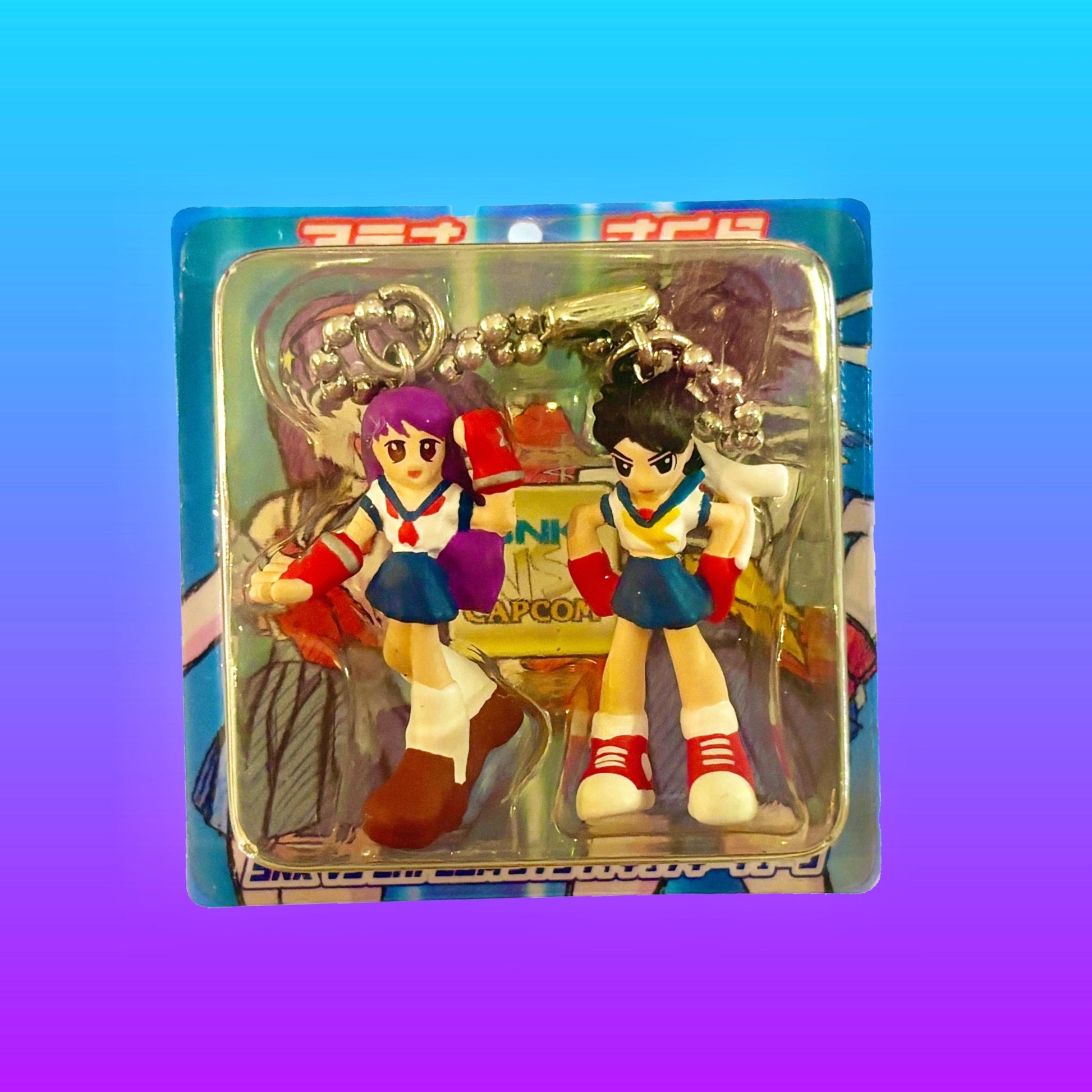 SNK vs. Capcom: The King of Fighter Twin Figure Keychain Set Athena Asamiya & Sakura Kasugano (Capcom, 1999) - PopCultGang