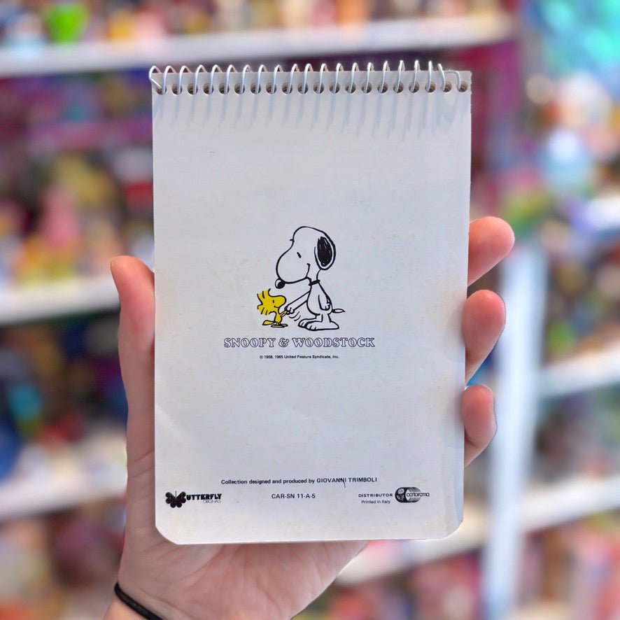 Snoopy & Woodstock: Athletic Aerobics Spiral Memo Pad Notepad (Butterfly Originals, 80s) - PopCultGang