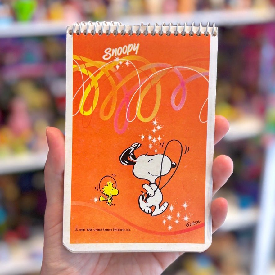 Snoopy & Woodstock: Skipping Jump-Rope Spiral Memo Pad Notepad (Butterfly Originals, 80s) - PopCultGang