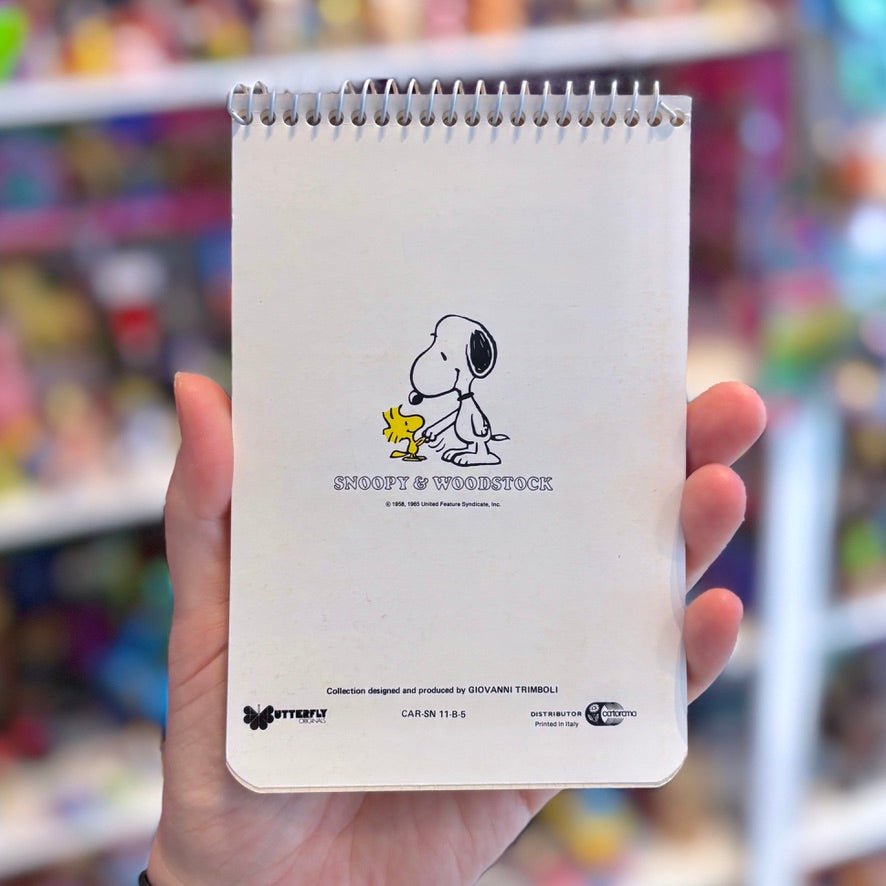 Snoopy & Woodstock: Skipping Jump-Rope Spiral Memo Pad Notepad (Butterfly Originals, 80s) - PopCultGang