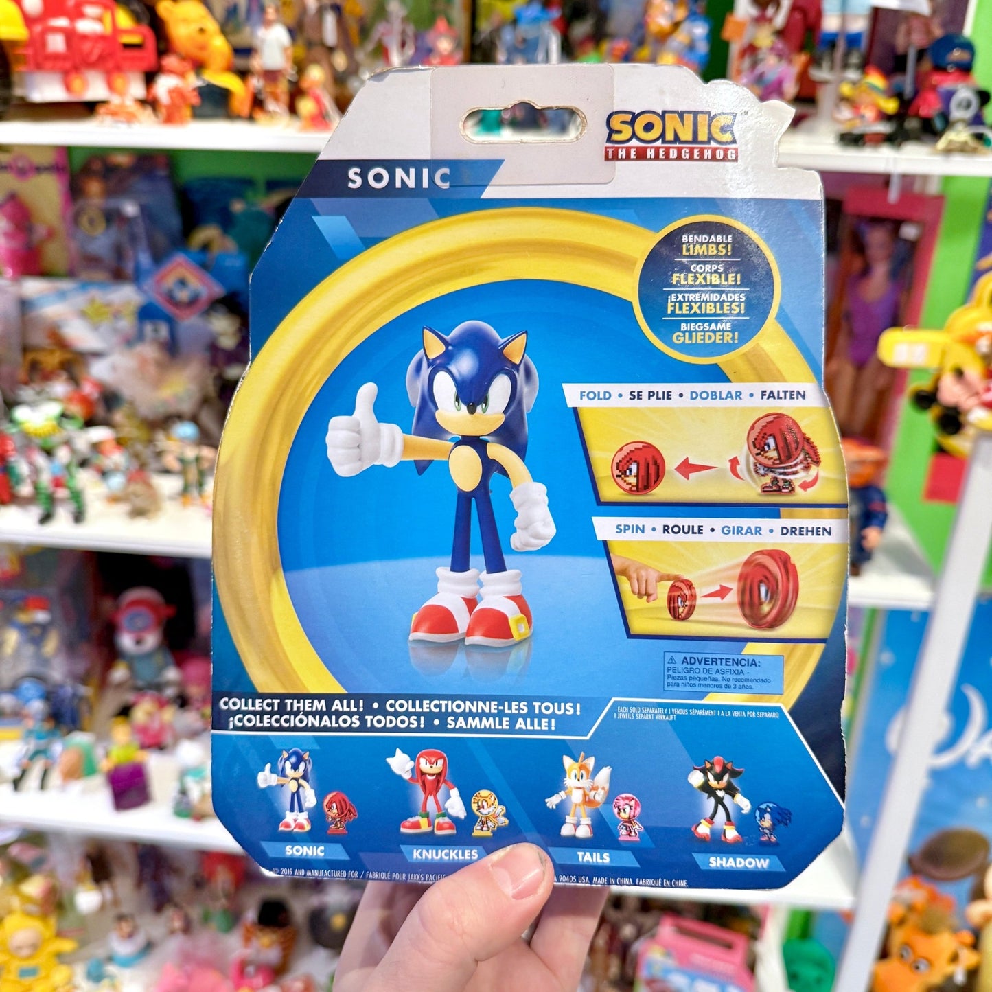 Sonic The Hedgehog Action Figure w. Spinnable Knuckles Disk (Jakks, 2019) - PopCultGang