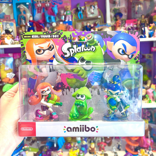 Splatoon Triple Pack Amiibo Figure - Inkling Girl/Squid/Boy (Splatoon/Nintendo) - PopCultGang
