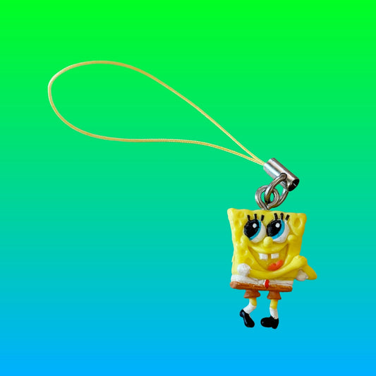 SpongeBob Squarepants: Excited Spongebob Phone Charm Gachapon (2000s) - PopCultGang