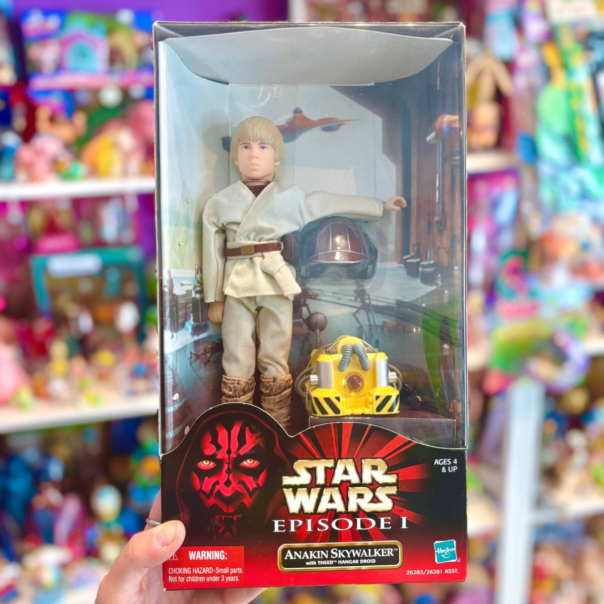 Star Wars: Episode 1 - Anakin Skylwalker with Theed Hangar Droid Doll Set 25 cm (NIB, Hasbro, 1999) - PopCultGang