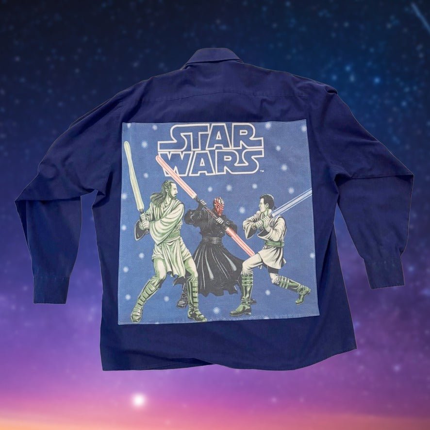 Star Wars Episode 1: Upcycled Black Button - Up Shirt (FARVEFYLDT x POPCULTGANG) - PopCultGang
