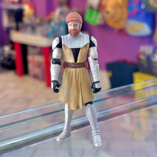 Star Wars: The Clone Wars Animated Series - Obi-Wan w. Dirty Armor Action Figure (Hasbro, 2008) - PopCultGang