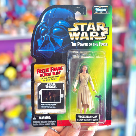 Star Wars: The Power of The Force - Princess Leia In Ewok Celebration Outfit Action Figure (Kenner, 90s) - PopCultGang