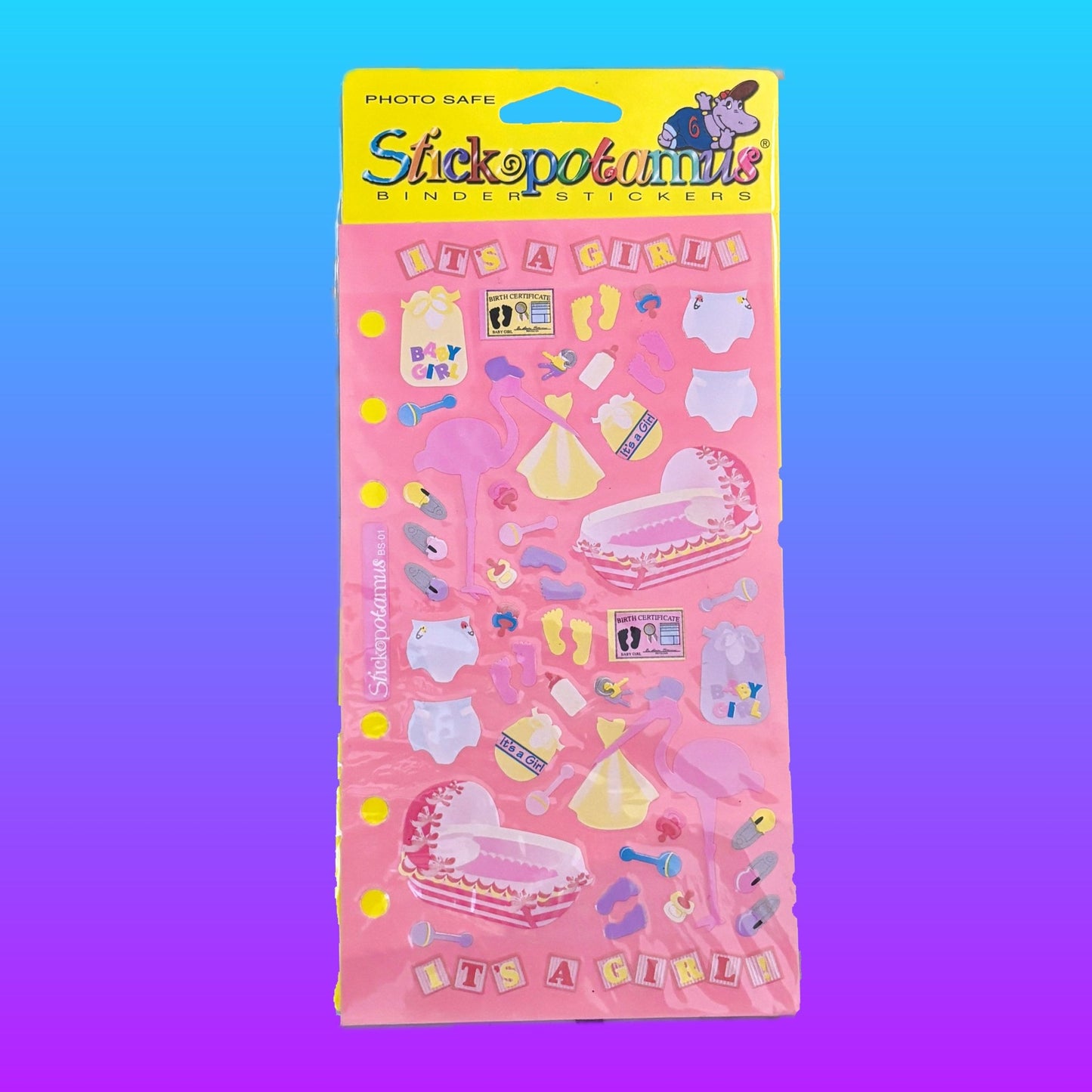 Stickopotamus "It's A Girl" & "It's A Boy" Binder Stickers (90s) - PopCultGang
