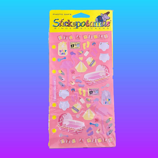 Stickopotamus "It's A Girl" & "It's A Boy" Binder Stickers (90s) - PopCultGang