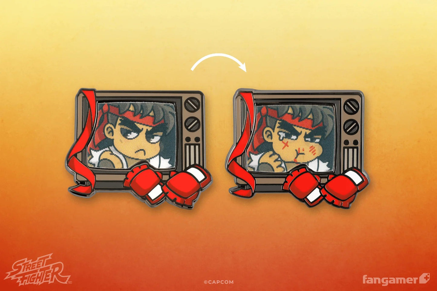 Street Fighter Buddies: Ryu Lenticular Pin (Fangamer) - PopCultGang