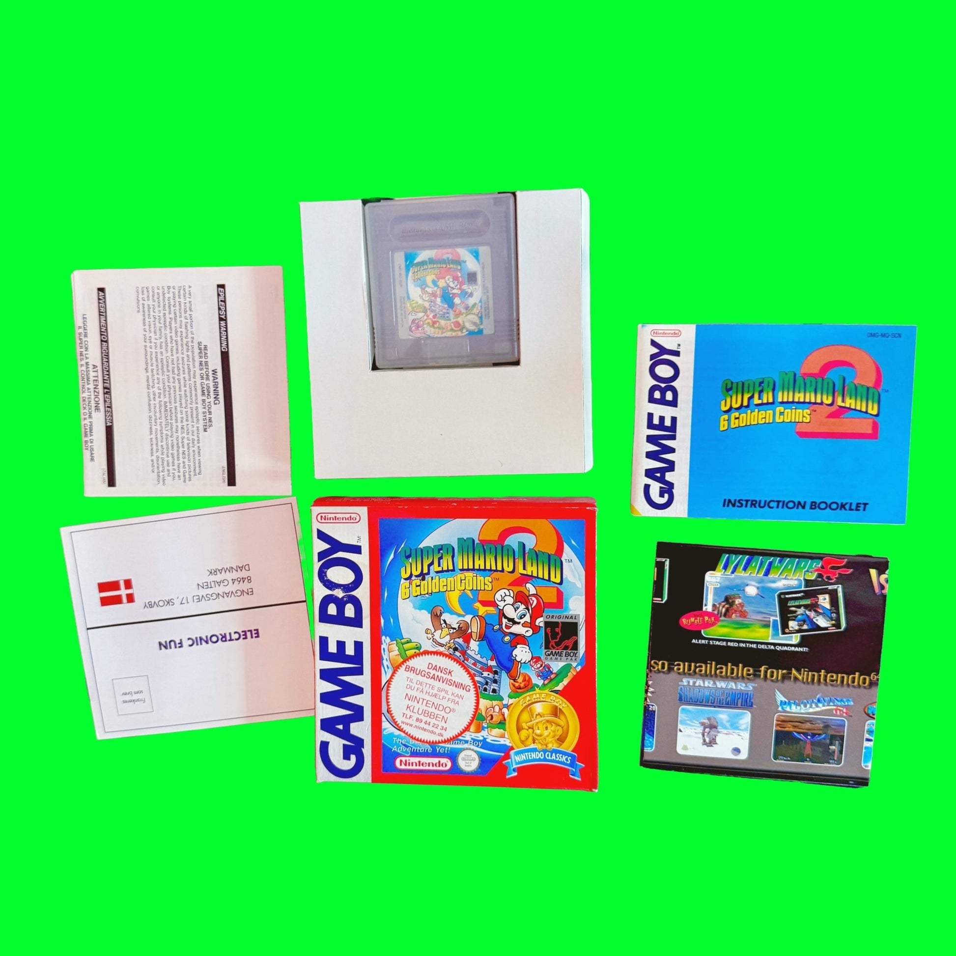 Super Mario Land 2: Six Golden Coins (Classic Series BERGSALA, Boxed, Gameboy) - PopCultGang