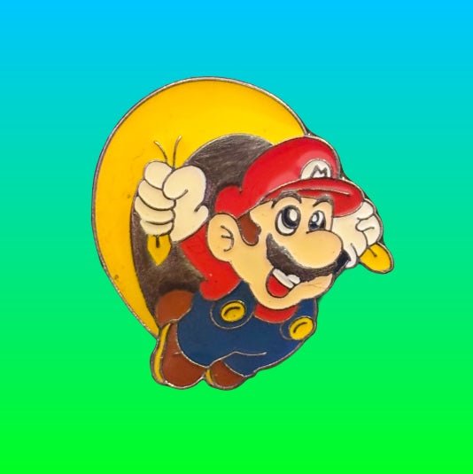Super Mario World: Cape Mario Flying Enamel Pin (Nintendo, 1993) - PopCultGang