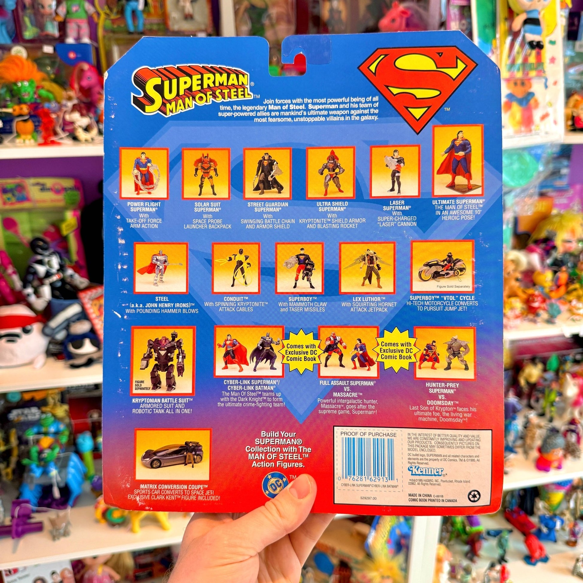 Superman: Man Of Steel - Cyberlink Superman + Cyberlink Batman Action Figure Set (MOC, Kenner, 1995) - PopCultGang