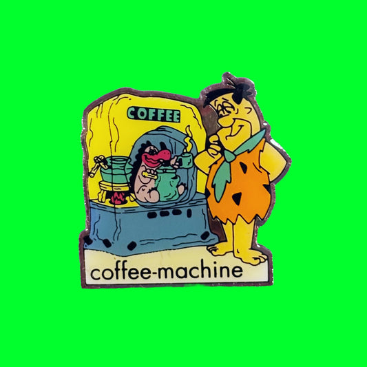 The Flintstones: Fred Flintstone "Coffee - Machine" Enamel Pin (90s) - PopCultGang