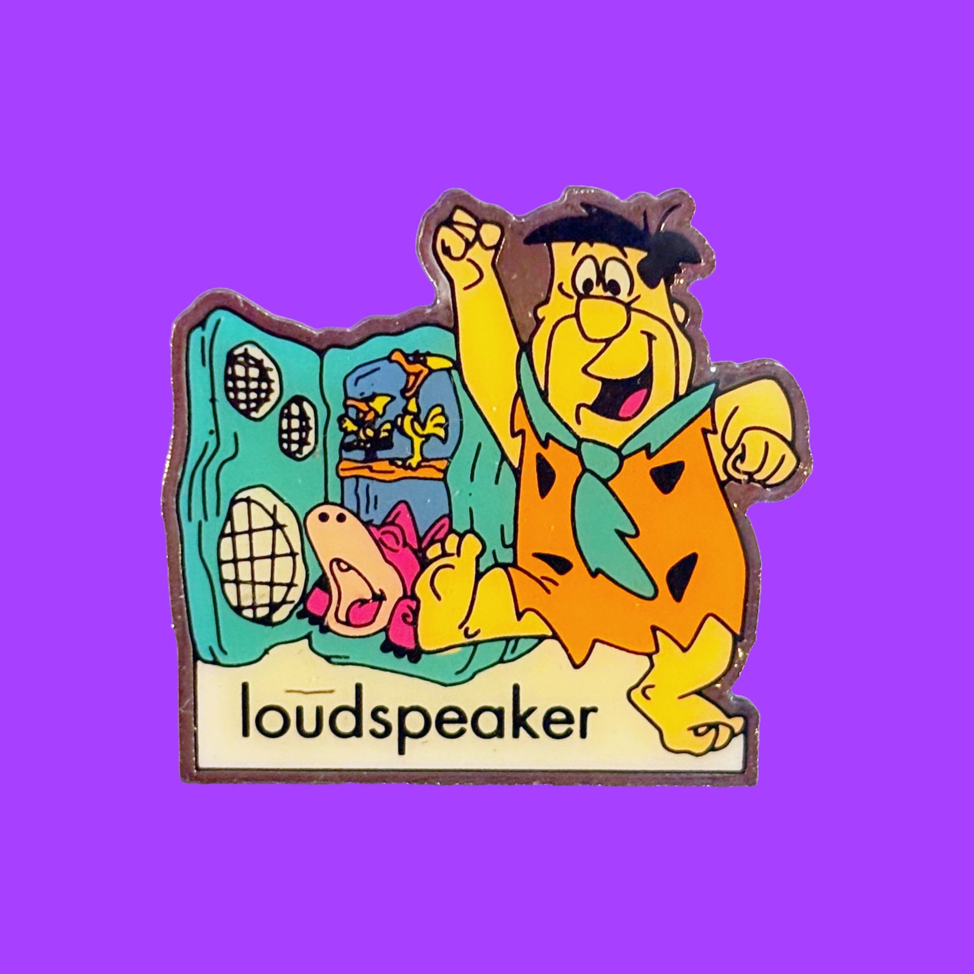 The Flintstones: Fred Flintstone "Loudspeaker" Enamel Pin (90s) - PopCultGang