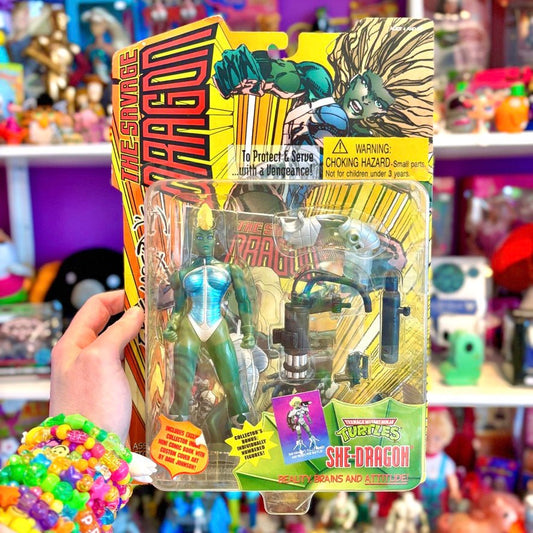 The Savage Dragon / Teenage Mutant Ninja Turtles: She - Dragon Mohawk Variant Action Figure (MOC, Playmates Toys, 195) - PopCultGang