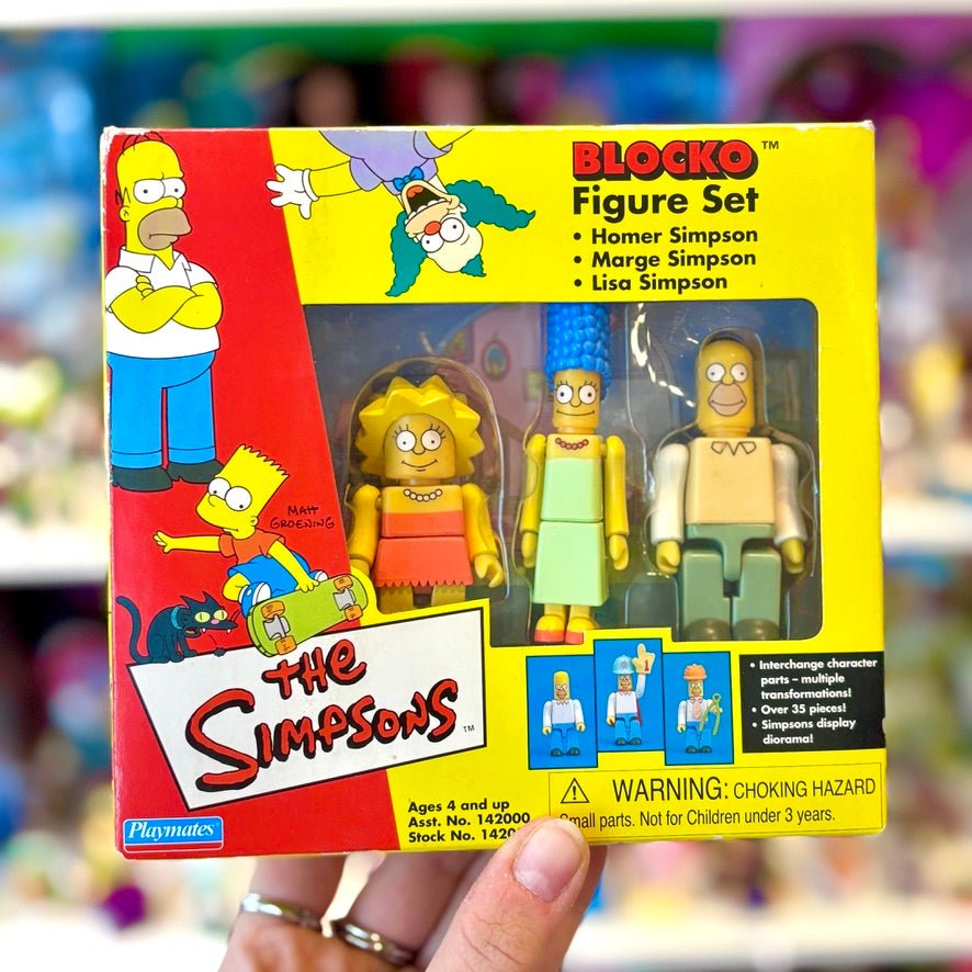 The Simpsons: Blocko Figure Set - Homer, Marge, Lisa, Bart (Playmates, 2002) - PopCultGang