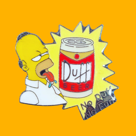The Simpsons: Homer "No Duff, No Fun" Enamel Pin (90s) - PopCultGang
