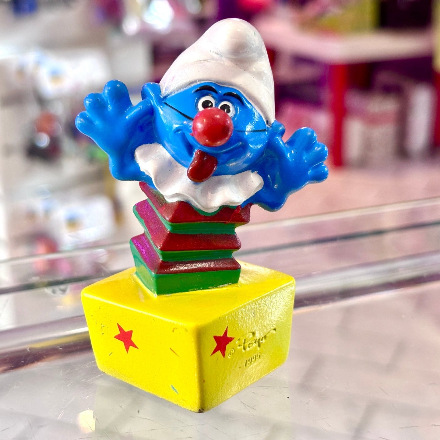The Smurfs: Clown Smurf Jack in A Box PVC Figure (90s) - PopCultGang