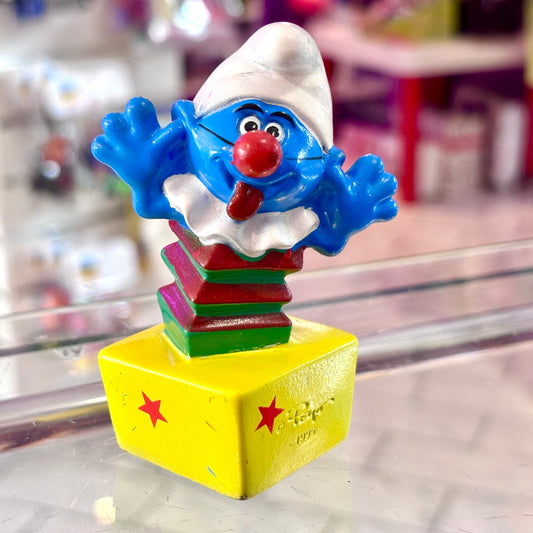 The Smurfs: Clown Smurf Jack in A Box PVC Figure (90s) - PopCultGang