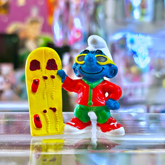 The Smurfs: Smurf Snowboard PVC Figure (McDonalds, 90s) - PopCultGang