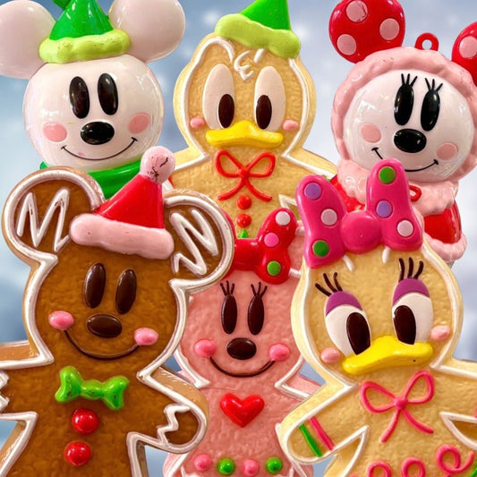 Tokyo Disneyland Christmas Plastic Ornament: Gingerbread Mickey & Minnie Mouse, Donald & Daisy Duck (2009) - PopCultGang