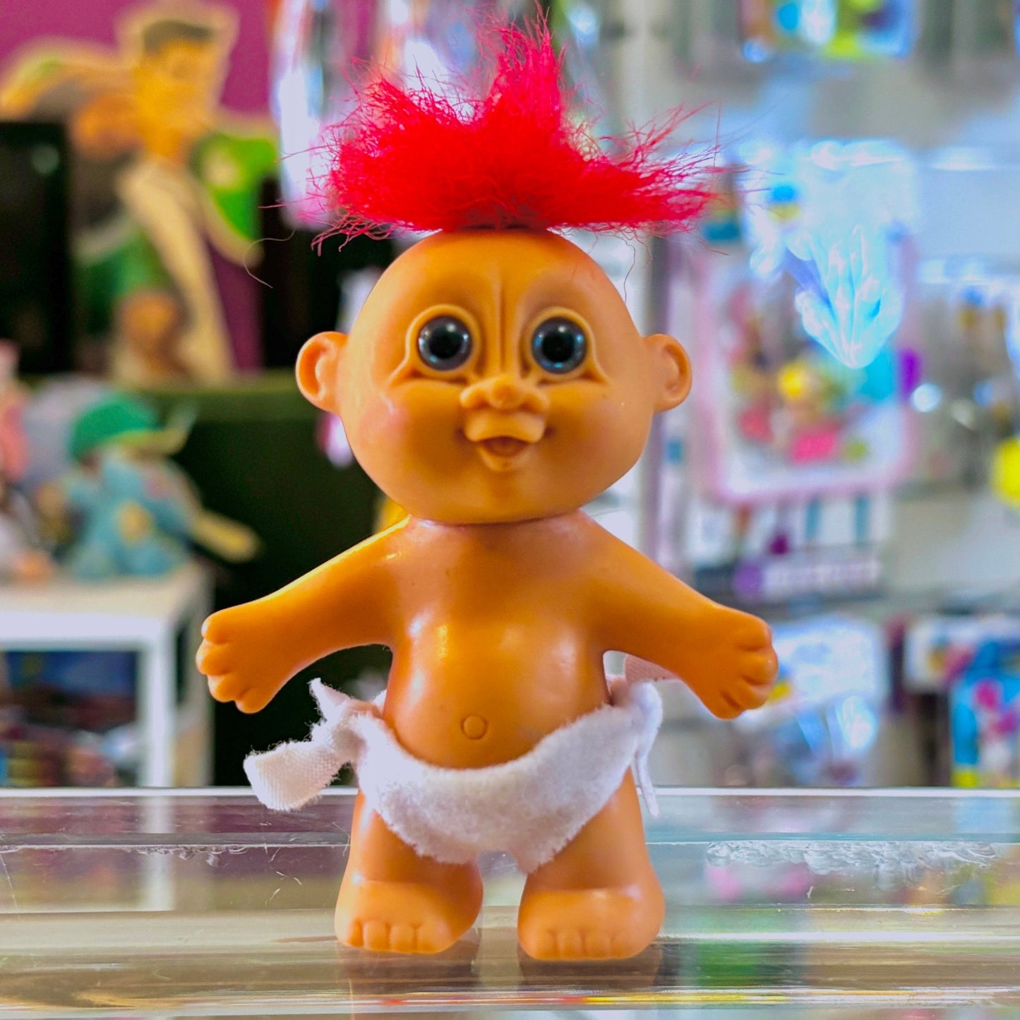 Trolls: Red Hair Baby Troll w. Heart Diaper (Russ, 90s) - PopCultGang