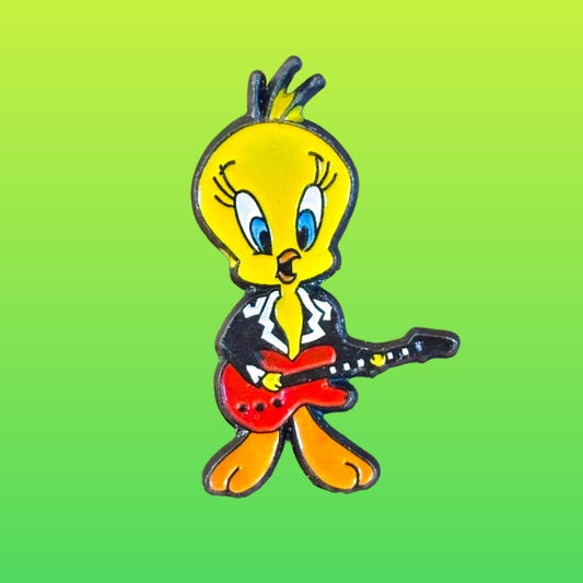 Tweety Rock Star Guitar Enamel Pin (Warner Bros., 90s) - PopCultGang