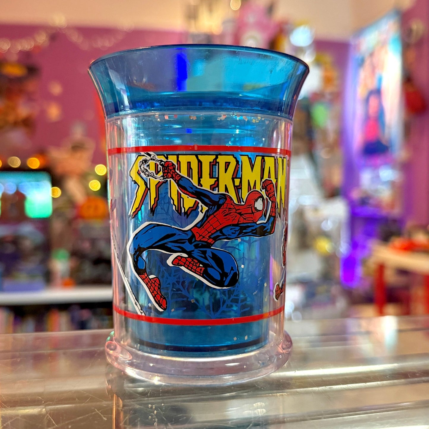 Ultimate Spider - Man Plastic Glitter Cup (Marvel, 2000s) - PopCultGang