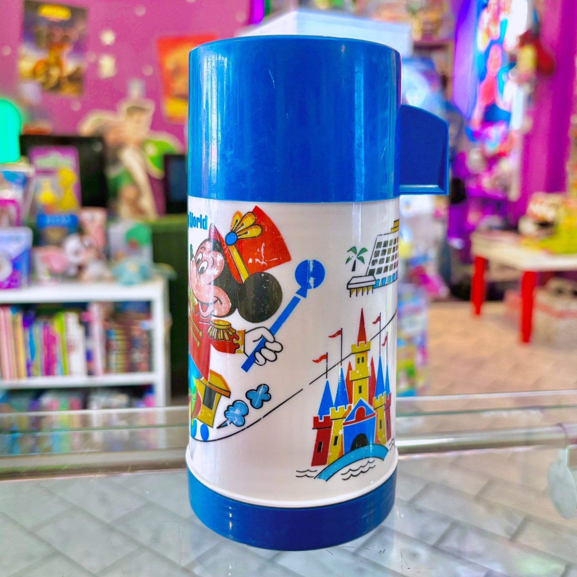 Walt Disney World: Blue Plastic Thermos (80s) - PopCultGang