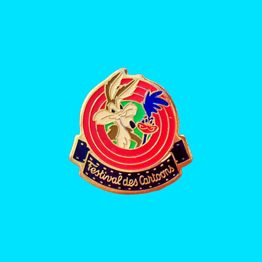 Wild E. Coyote And Roadrunner - "Festival Des Cartoons" Enamel Pin (Warner Bros, 1991) - PopCultGang