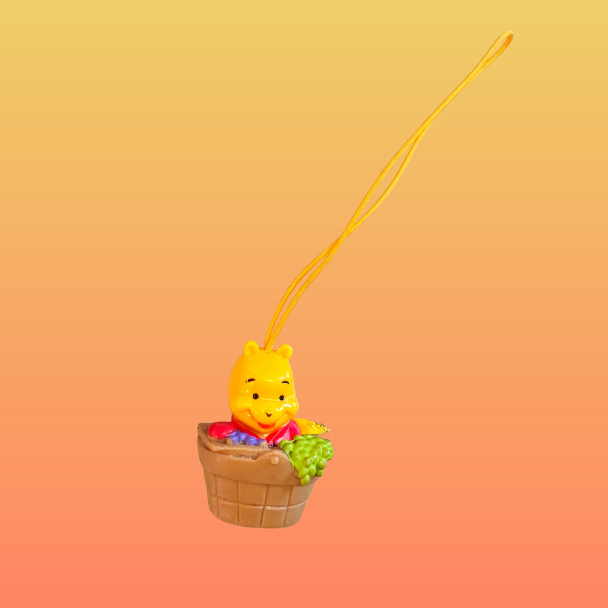 Winnie The Pooh: Peek-A-Pooh Fruit Basket - Phone Charm Dangler Gachapon (Disney, 2000s) - PopCultGang