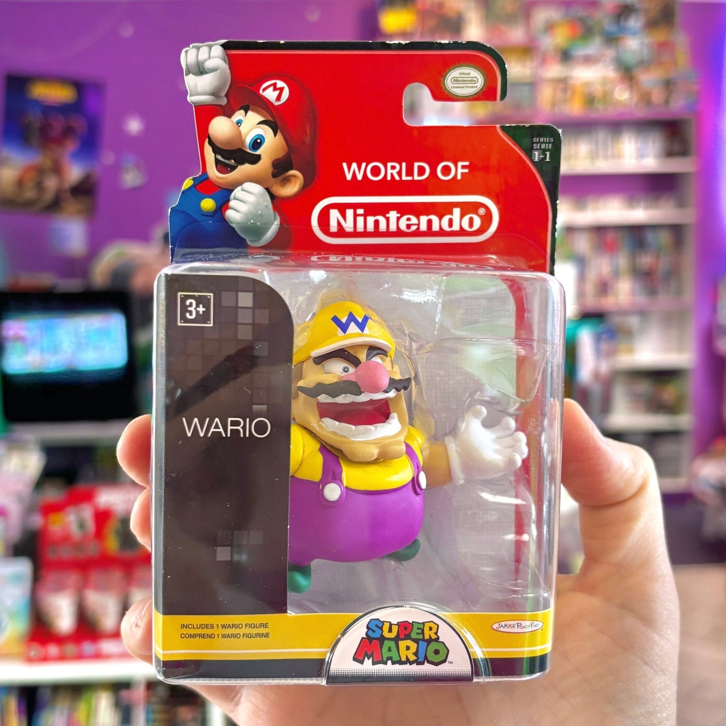 World of Nintendo: Wario 6cm Collectible Figurine (Series 1 - 1, Jakks, 2016) - PopCultGang