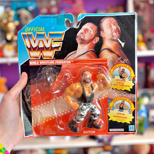 WWF Series 2: The Bushwackers Butch only Action Figure on Card (Hasbro, 1991) - PopCultGang