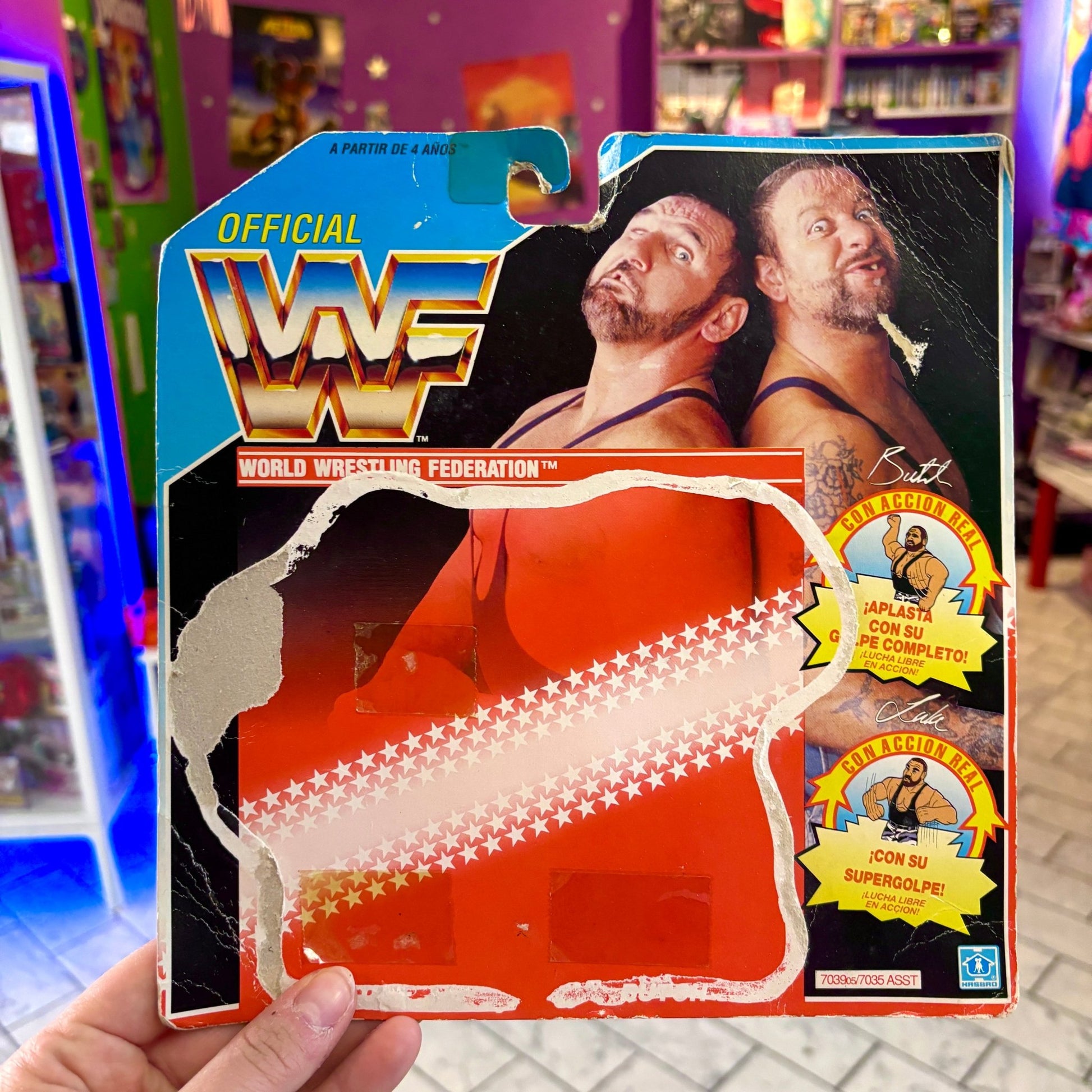 WWF Series 2: The Bushwackers Butch only Action Figure on Card (Hasbro, 1991) - PopCultGang