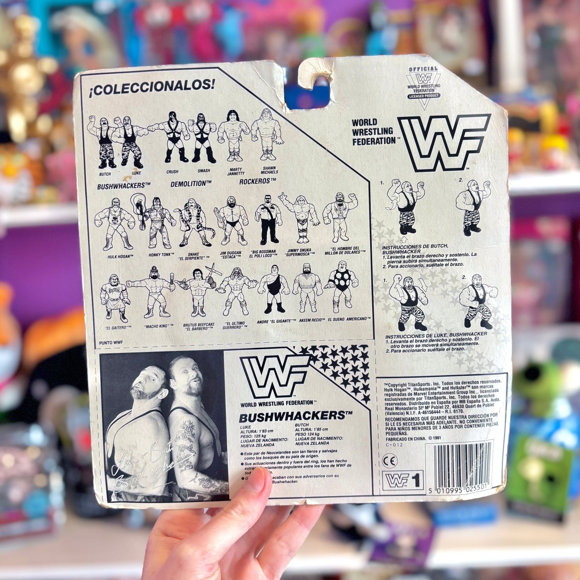 WWF Series 2: The Bushwackers Butch only Action Figure on Card (Hasbro, 1991) - PopCultGang
